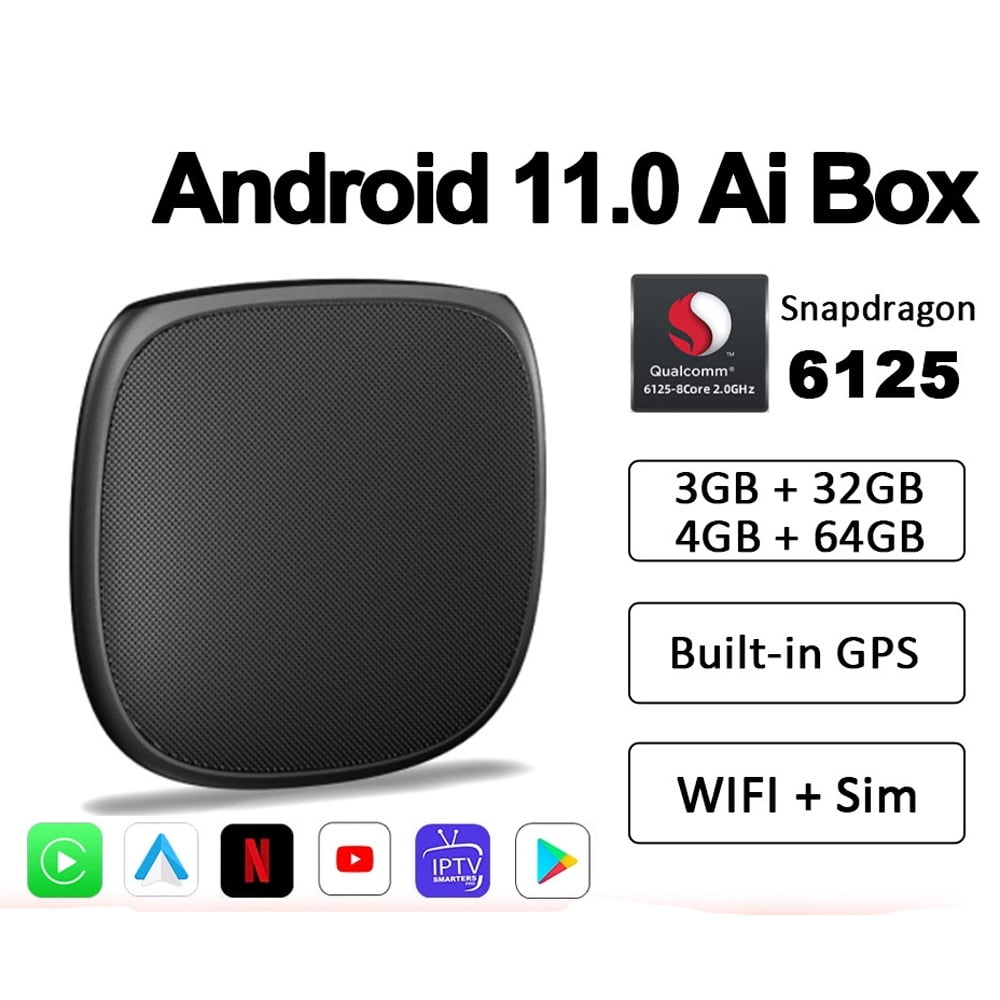 Android 12.0 CarPlay Ai Box-4GB+64GB-Snapdragon QCM 6125-Wireless