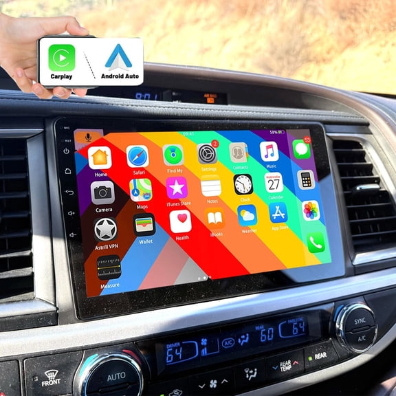 CarPlay Android 15 For Toyota Highlander 2014-19 Car Radio Stereo GPS Navi Wifi
