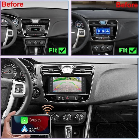 CarPlay/Android Auto For Chrysler 200 2011 2012 2013 2014Car Stereo - Android 13 (2+32G), 7" IPS Touchscreen, Bluetooth WiFi/GPS/ SWC + Backup Camera​