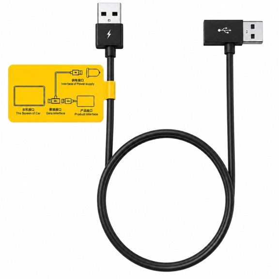 USB-A Auxiliary Power Y Splitter Cable for Wireless CarPlay & Android Auto Adapter, Enhanced Power Delivery, Data Pass-Through - 80cm