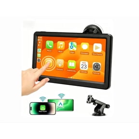 CarPlay Screen for Car, 7'' Wireless CarPlay & Android Auto - Smart Portable Touchscreen with Bluetooth/FM, Mirror Link, Voice Control, GPS Navigation, Hands-Free Calling, Plug & Play Car Play Screen