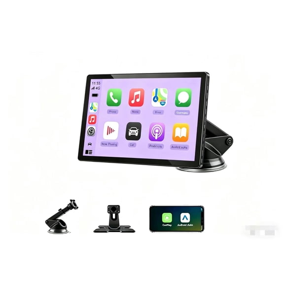 CarPlay Screen for Car, 9" Wireless CarPlay & Android Auto - Upgraded Portable Touch Screen with Bluetooth, Mirror Link, Voice Control and Hands-Free Calling, Car Audio Player Suitable for All Vehicl