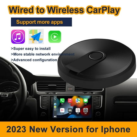 CarPlay Wireless Adapter for 2023 Upgrade Plug & Play Wireless CarPlay Converts Wired to Wireless Fast and Easy Use Fit for Cars from 2015 & iPhone iOS 10+