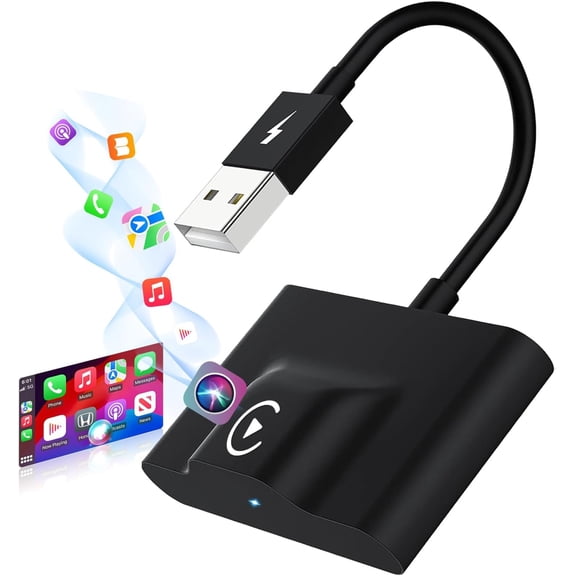 CarPlay Wireless Adapter for Apple, Convert Factory Wired to CarPlay, Auto Connect Plug and Play, Compatible with iPhone 6 Above, iOS 10 Above