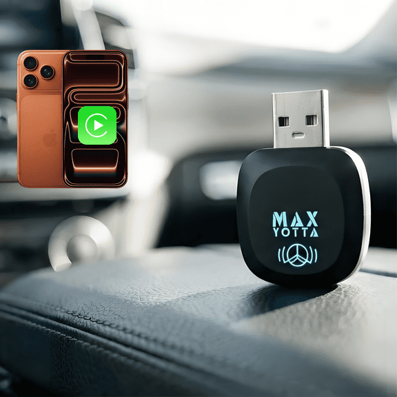 CarPlay Wireless Adapter for iPhone - Auto Connect, Plug & Play, for Use in Car/Truck/RV, Stable Connection for Music, Maps, Calls on Factory CarPlay Systems 2016+