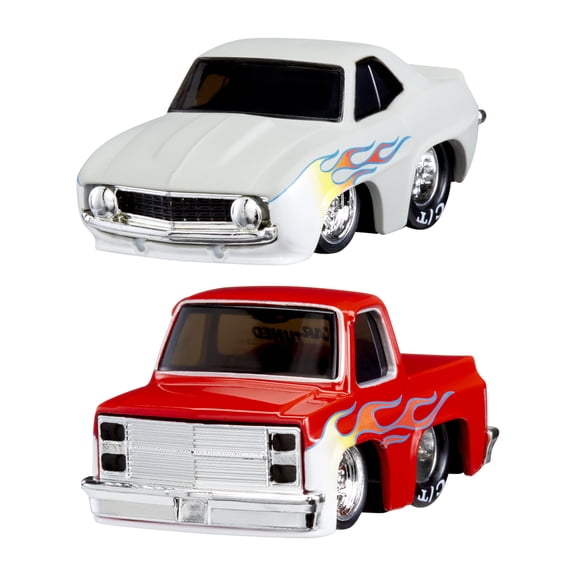 CarTuned 2 Pack Series 1 - Street Race'n, 1969 Chevy Camaro (Pro Street), 1987 Chevy C10 (Pro Street), Diecast Vehicle, Ages 6+