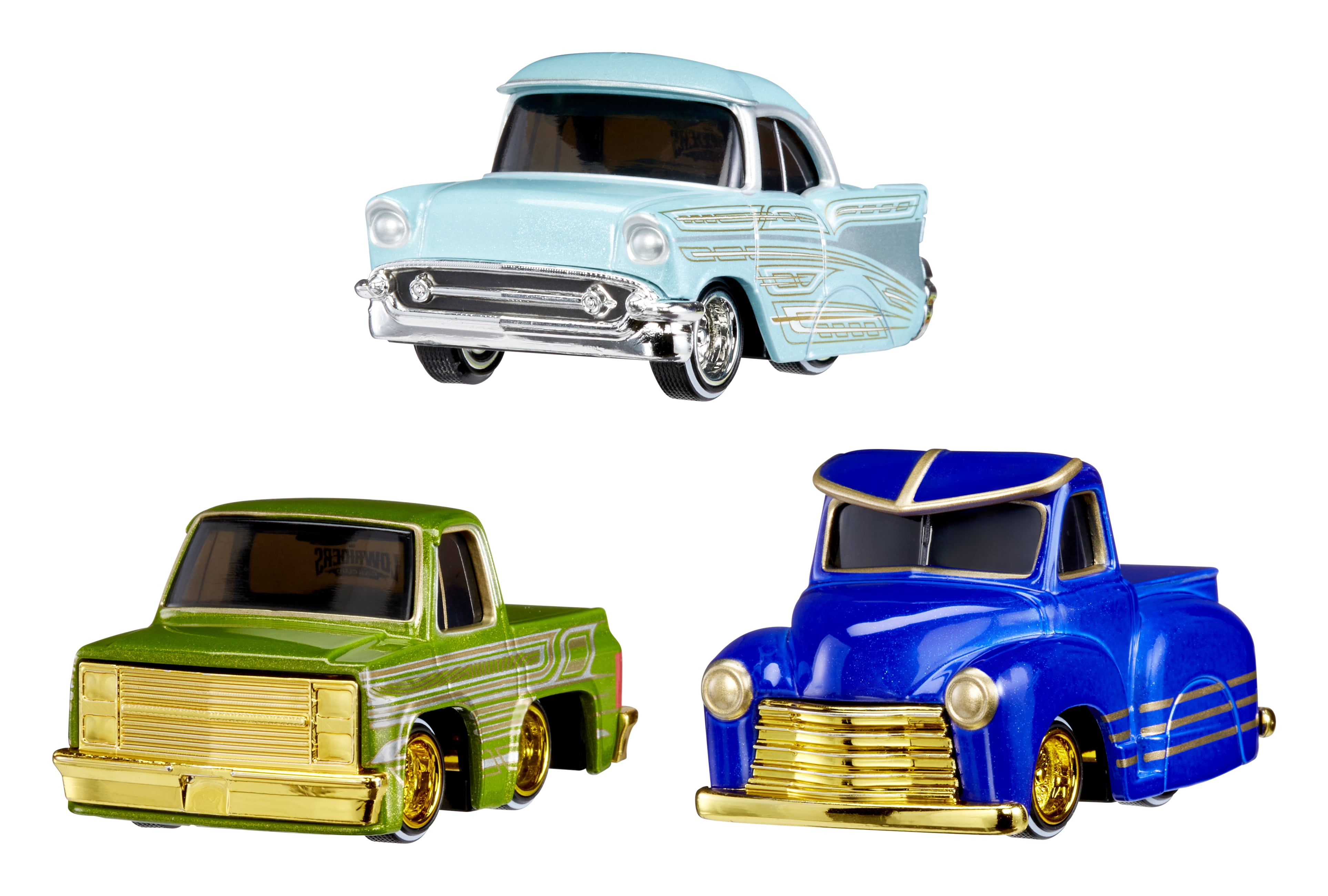 CarTuned 3 Pack Series 1- Cruizn Da Blvd & Drip'd 1957 Chevy Bel Air, 1987 Chevy C10 Truck, 1953 Chevy Pickup CarTuned 3 Pack Series 1- Cruizn Da Blvd & Drip'd 1957 Chevy Bel Air, 1987 Chevy C10 Truck, 1953 Chevy Pickup