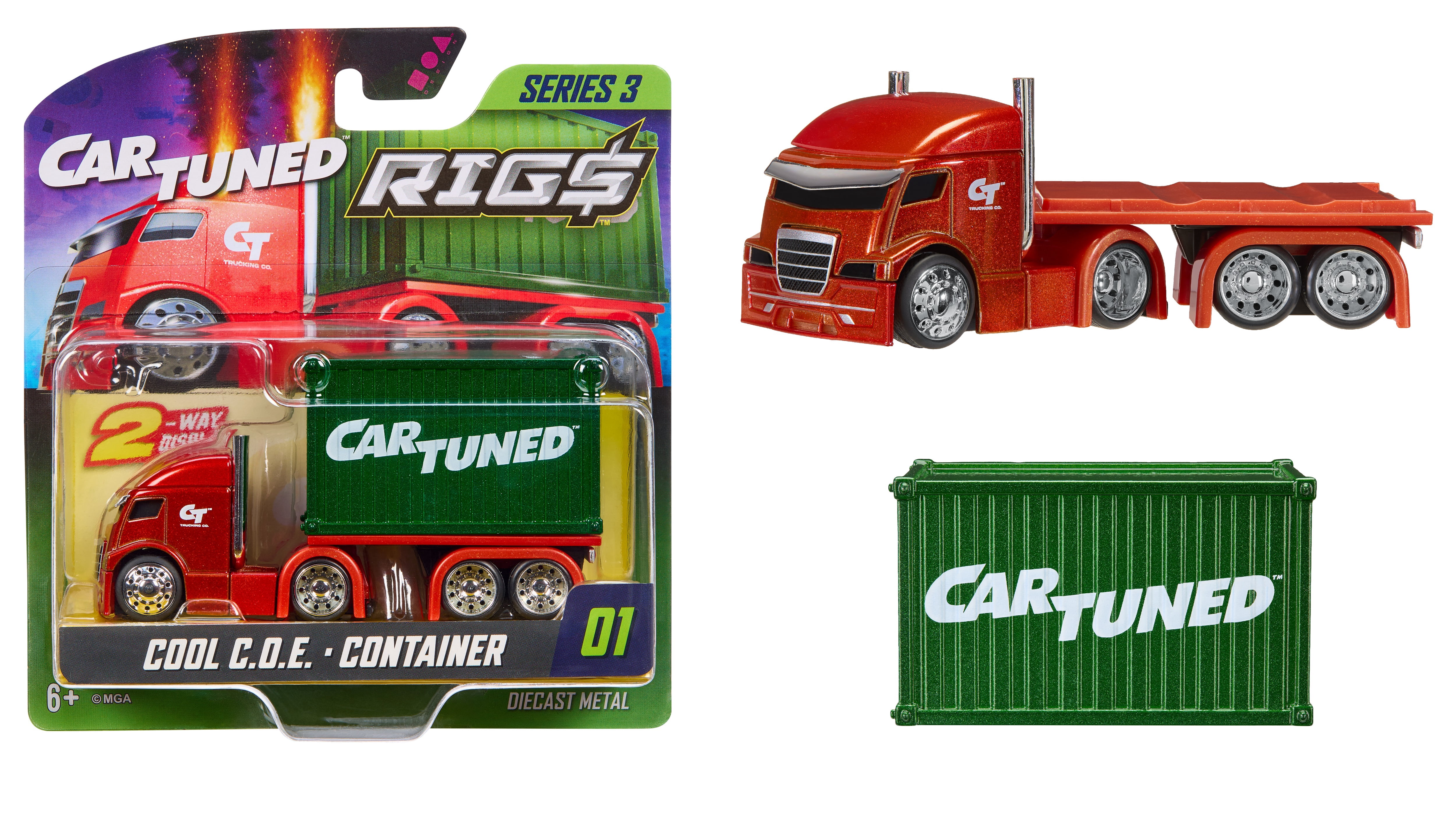 CarTuned Container Rig Series 3 – Cool C.O.E., Orange, Diecast Vehicle