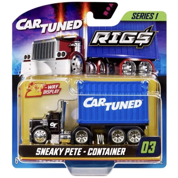 CarTuned Rigs Sneaky Peterbilt W/Container Blue Series 1