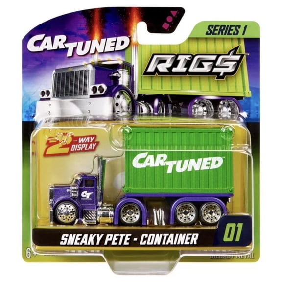 CarTuned Rigs Sneaky Peterbilt W/Container Green Series 1
