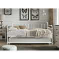 thumbnail image 1 of Home Design Cara Twin Daybed with Pull-Out Trundle, Metal Frame with Openwork Design, Slender Spindles, Durable and Stylish for Guest Room, White, 1 of 5