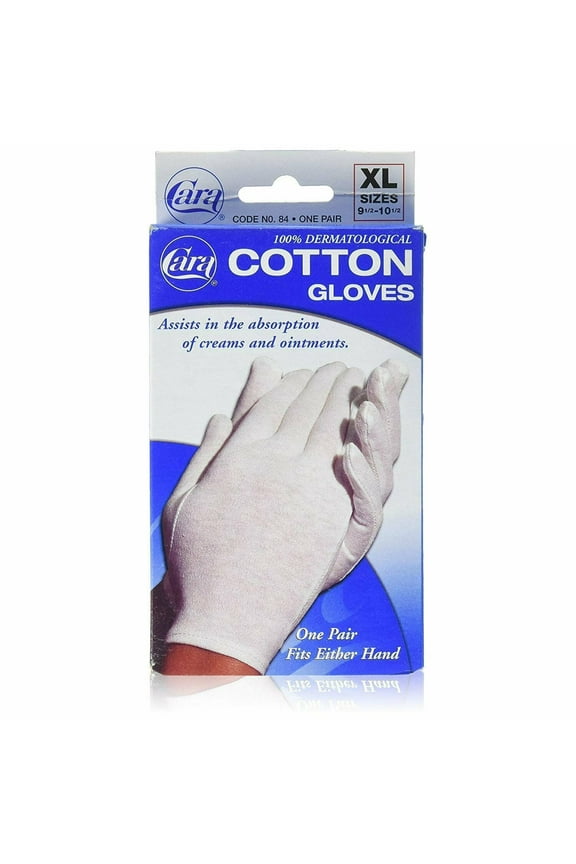 Dermatological 100% Cotton Gloves, X-Large, 1 pair, 3 Pack