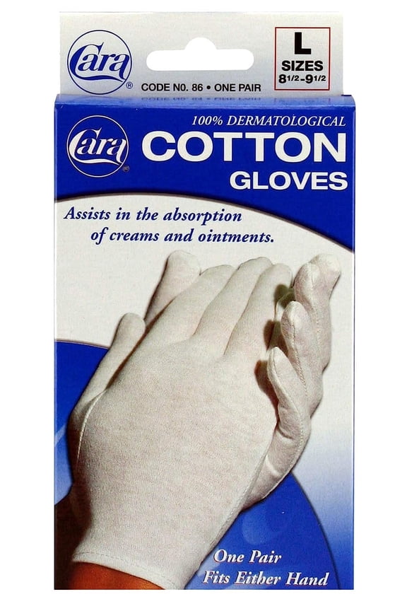 Dermatological Cotton Gloves, Large, 1 pair, 5 Pack