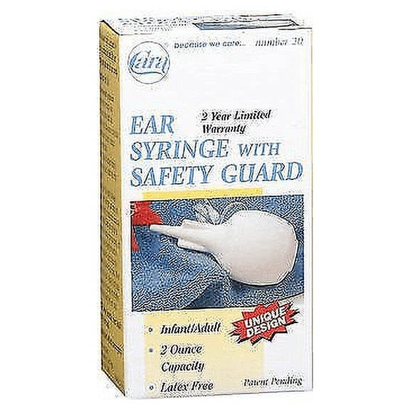 Cara Ear Syringe w/ Safety Guard, No. 20 for Infant & Adult, 2 oz, 5-Pack