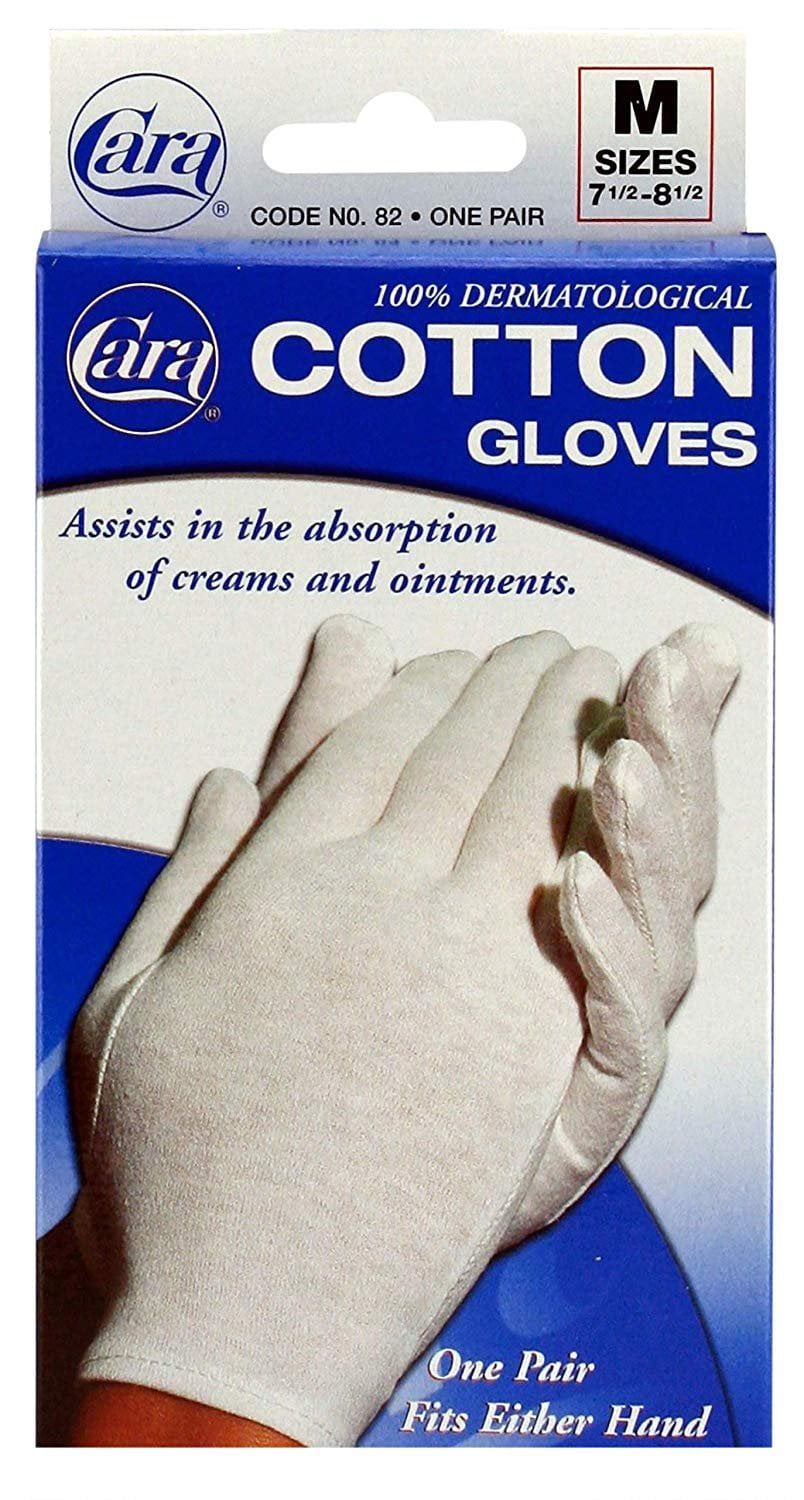 Cara Moisturizing Eczema Cotton Gloves, Medium, 1 Pair