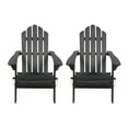 thumbnail image 1 of Cara Outdoor Acacia Wood Foldable Adirondack Chairs, Set of 2, Dark Gray, 1 of 6