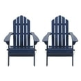 thumbnail image 1 of Cara Outdoor Acacia Wood Foldable Adirondack Chairs, Set of 2, Navy Blue, 1 of 6