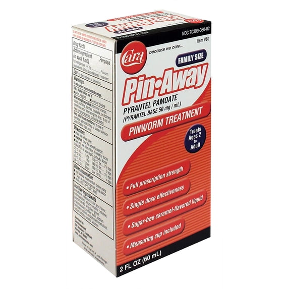 Cara Pin Away Family Size Pinworm Treatment 60 Ml, 2 Oz, 3 Pack ...