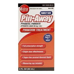 Cara Pin Away Pinworm Treatment, Caramel, Family Size, 2 fl. Oz. (60 ml)