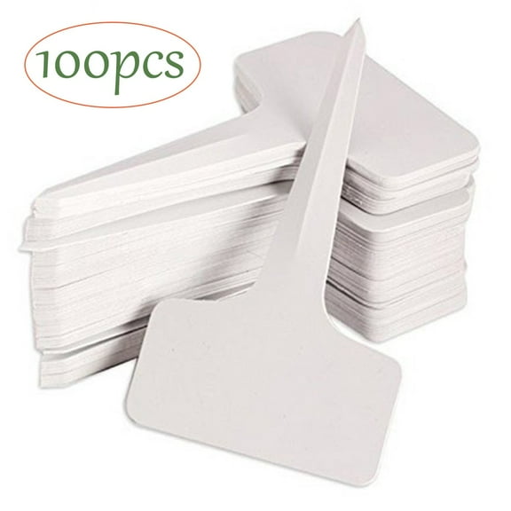 CaraMart 100PCS Garden Labels T-Plastic Plant Succulent Nursery Labels Classification Sorting Sign Tag Stake Gardening Accessories