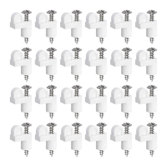 CaraMart 12/24pcs 3/8 Inch Window Screen Clips Plastic White Window Screen Holder Clips Window Screen Storm Door Panel Clip With Screws