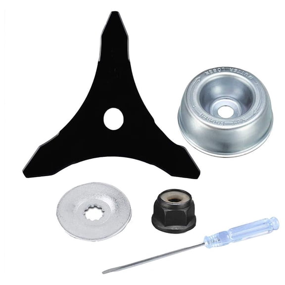 CaraMart 12 Inch Brush Cutter Blade for Eater FS120 FS130R F 00 F 00R F 50 with 3 Teeth Design and Complete Hardware Kit for Installation