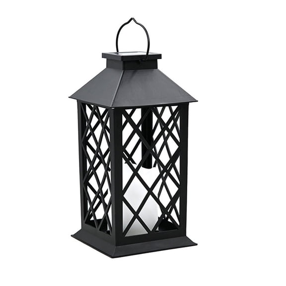 CaraMart 12-Inch Solar Lantern - Waterproof LED Flickering Candle for Outdoor Decor!