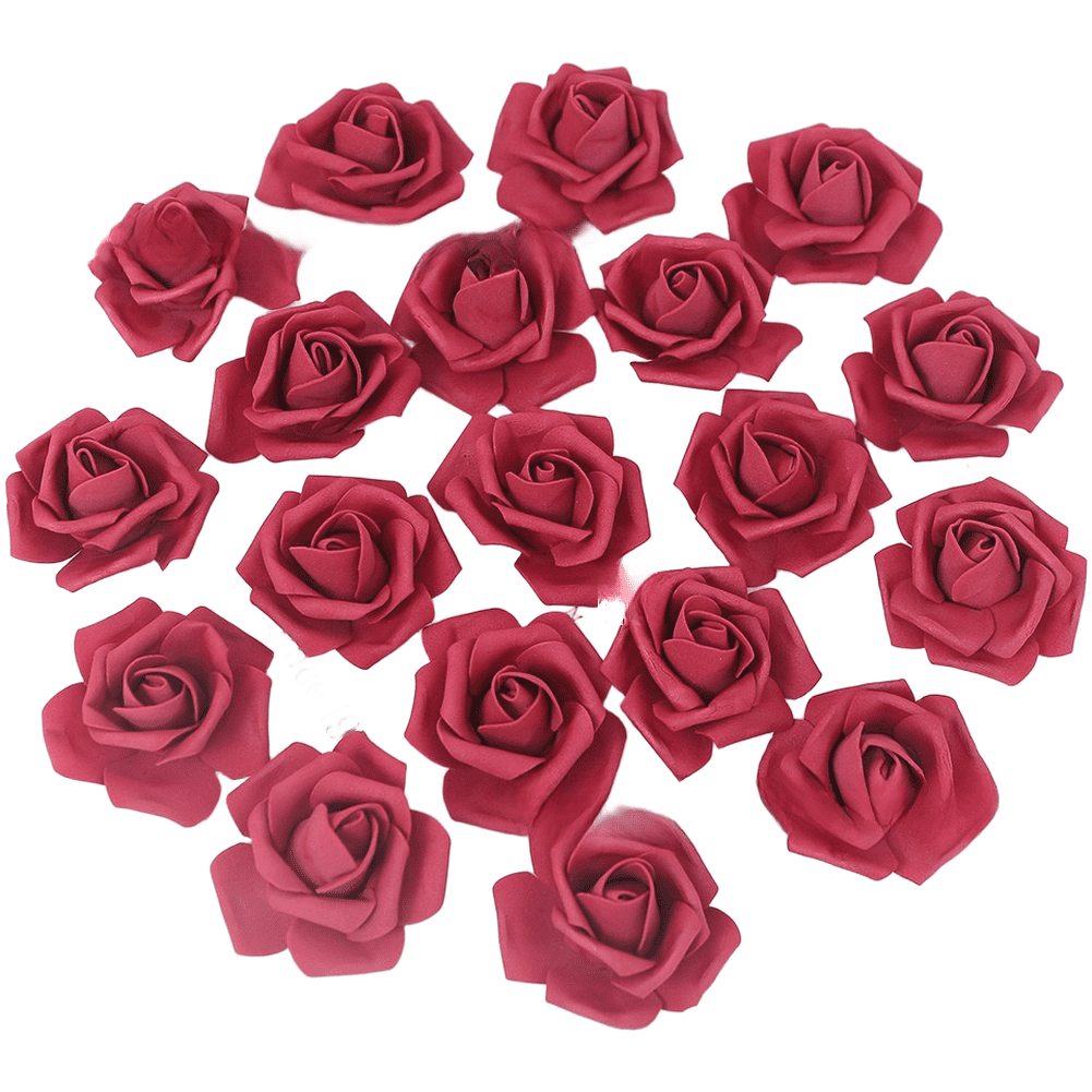 CaraMart 20pcs 7cm Foam Roses in Assorted Colors for Wedding Party Home ...