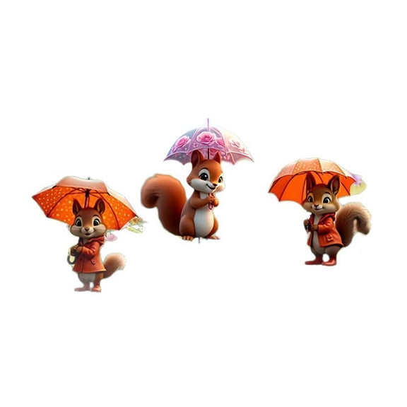 CaraMart 2D Plane Printing 3-Piece SetCute Squirrel Garden Stake Acrylic