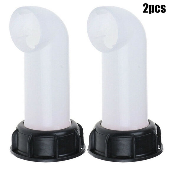 CaraMart 2pc Plastic IBC Tank Spout Outlet Tap Fitting for Water Oil Fuel and Diesel Pouring from Intermediate Bulk Containers and