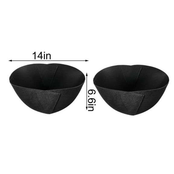 CaraMart 2pcs Black Felt Hanging Basket Liners Flower Pot Liner Replacement Pads
