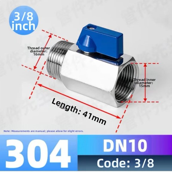 CaraMart 304 Stainless Steel for Mini Ball Valve: Versatile