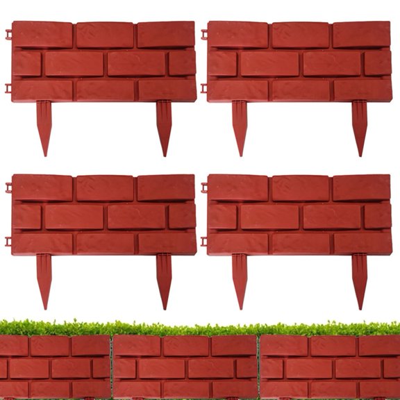 CaraMart 4 Piece Garden Edging Border Kit Strong and Weather Resistant for Outdoor Use