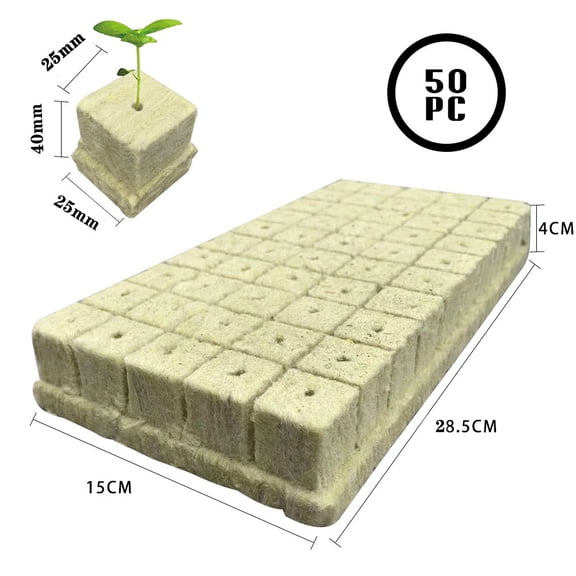 CaraMart 50 Pieces Grow Media Cloning Cubes for Plant Growth Porous Lightweight Starter Medium with Good Water Absorption and Drainage