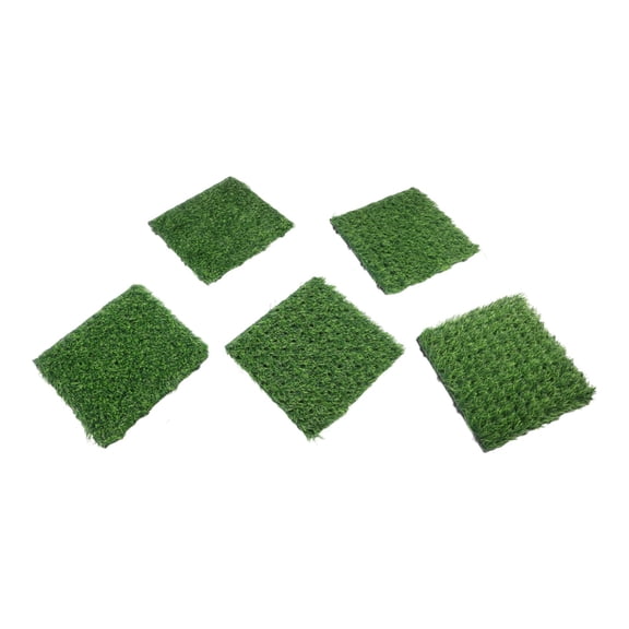 CaraMart 5pcs Interlocking Artificial Grass Tiles Self-Draining Turf for Your Garden