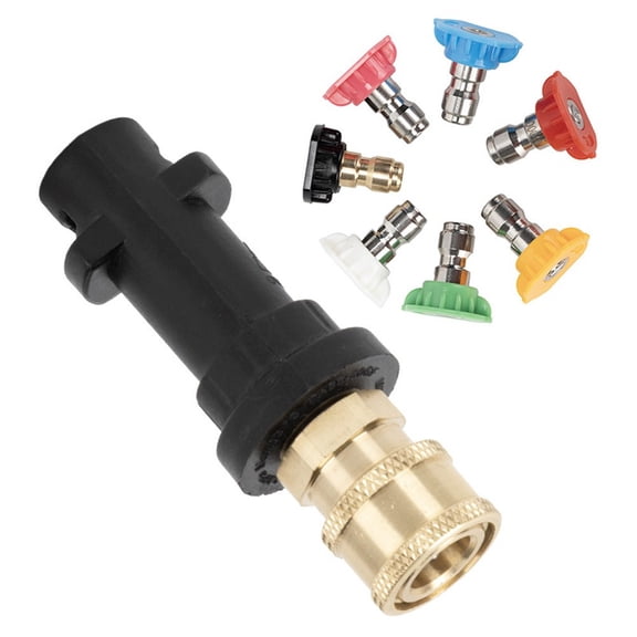 CaraMart 6/8pcs 1/4'' Quick Connect Female Fitting Pressure Washer Adapter Replacement For Karcher K2~ K6 Multiple Degree Pressure Washer