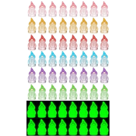 CaraMart 60 Pieces Mini Resin Glow in the Dark Gnomes for Garden and Fairy Town Scenes