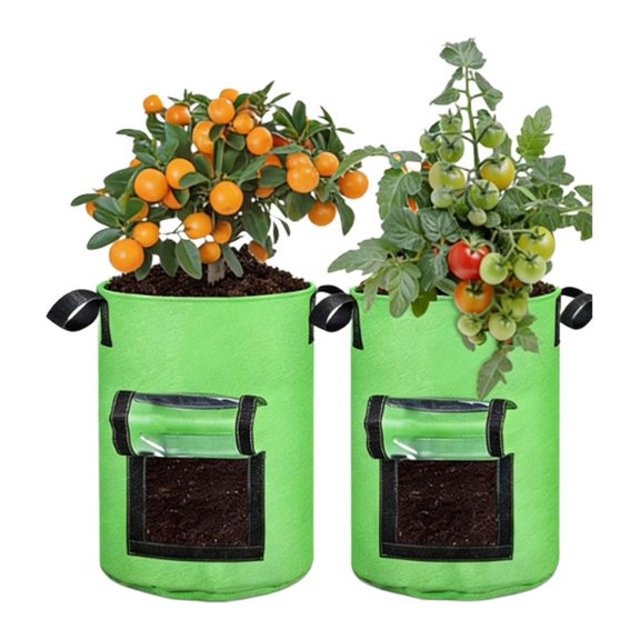CaraMart Breathable Plant Growth Bags with Dual Window for Easy Harvesting