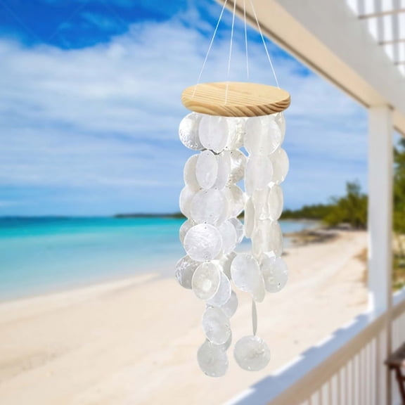 CaraMart Capiz Wind Chime Soothing Mobile Easy To Hang Weather-resistant Shell Material