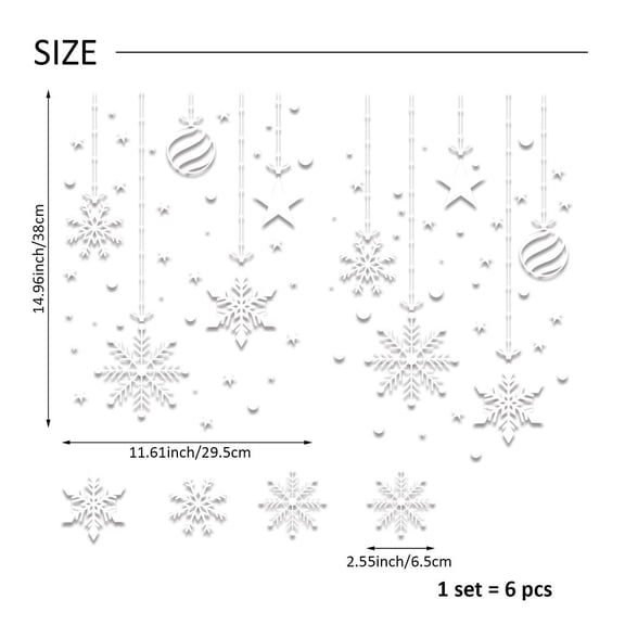 CaraMart Christmas Window Stickers Merry Christmas Double-Sides Window Clings for Holiday