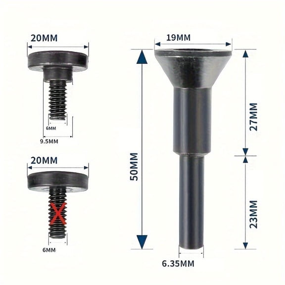 CaraMart Cut Off Wheel Mounting Mandrel Holder for Rotary Tools with 3/8 Inch and 1/4 Inch For Arbor Hole Compatibility