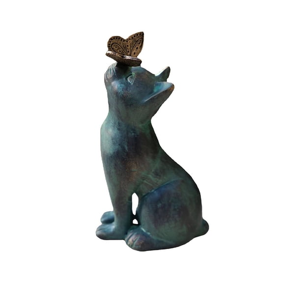 CaraMart Cute Cat Butterfly Cat Ornament Home Courtyard Design Ornament Resin Cat Cute