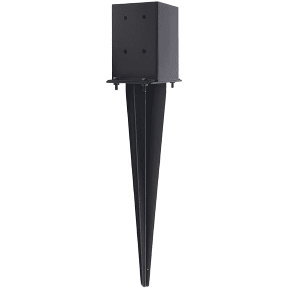CaraMart Fence Post Support Ground Spike Dark Colored Metal 4x4 Post Support