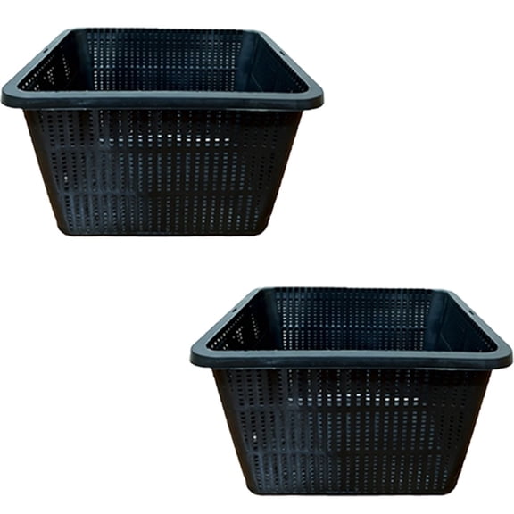 CaraMart For Hydroponics Mesh Basket for Aquatic Plants 22.8 by 22.8 by 13.2 Centimeters Plastic Plant Pot Square Shape