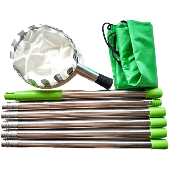 CaraMart Fruit Picker Tool Extendable Stainless Steel Pole with Cloth Bag for High Tree