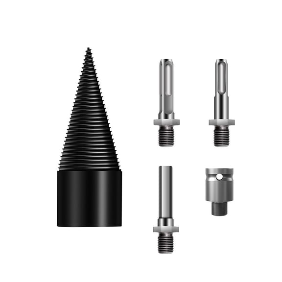 CaraMart Heavy Duty Firewood Splitter Drill Bit Set for Wood Logs with Anti Slip Design