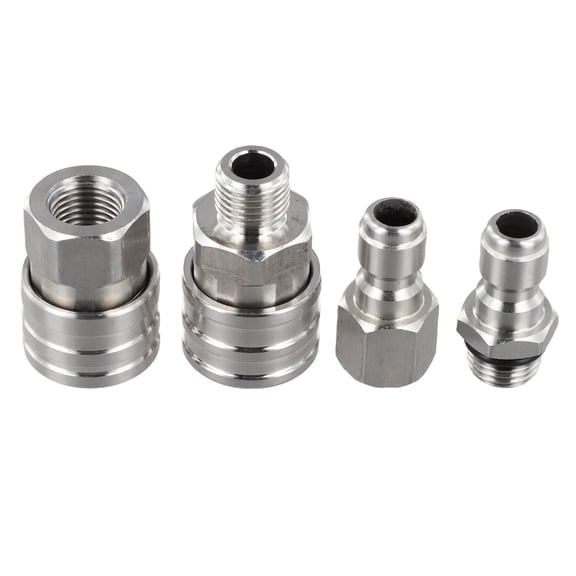CaraMart High Pressure Washer 4PC 14 Inch NPT Quick Connect Stainless Steel Adapters