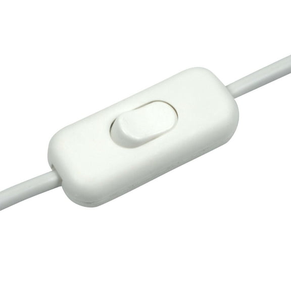 CaraMart Inline Cord Switch On/Off Lamp Control Appliance Switch for Bedroom Table Lamp Cord Desk LED Lights 1 White Button switch