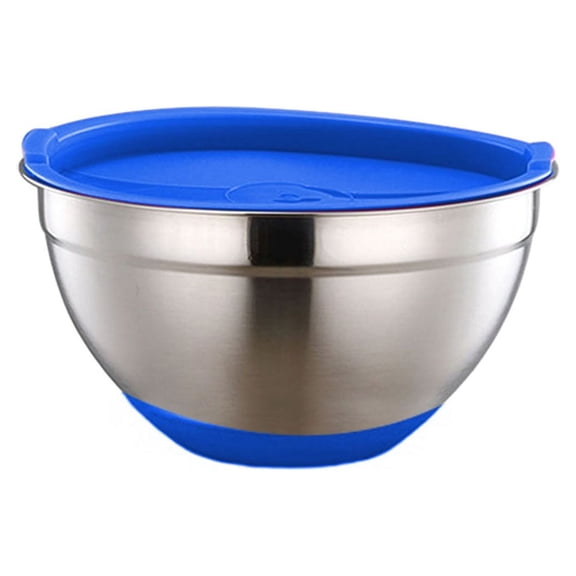 CaraMart Innovative Design Stainless Steel Salad Bowl with Secure Silicone Base