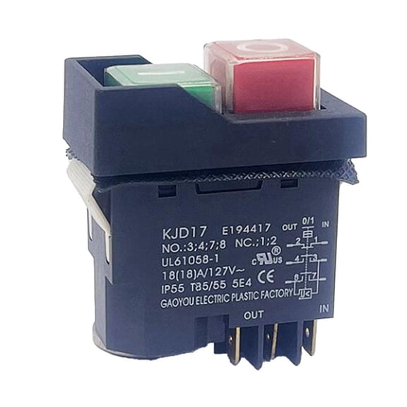 CaraMart KJD17 6-Pin Switch Electromagnetic Starter Push Button Switches 250V/127V Waterproof Power Tool Switch